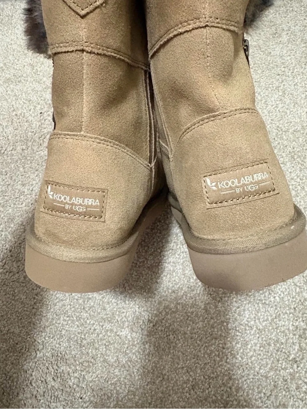 Koolaburra Women's Chestnut Suede Boots with Faux Fur Cuff